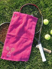 Pink Personalised Embroidered 100% Cotton Tennis Towel by Jonnys Sister - Image 3 of 3