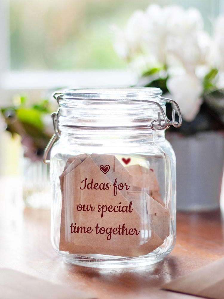Personalised Date Night White Jar with Origami Hearts by Jonnys Sister - Image 2 of 4