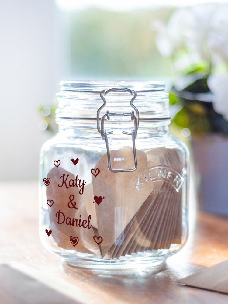 Personalised Date Night White Jar with Origami Hearts by Jonnys Sister - Image 4 of 4