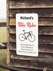 Personalised Bike White Rules Sign by Jonnys Sister - Image 1 of 3