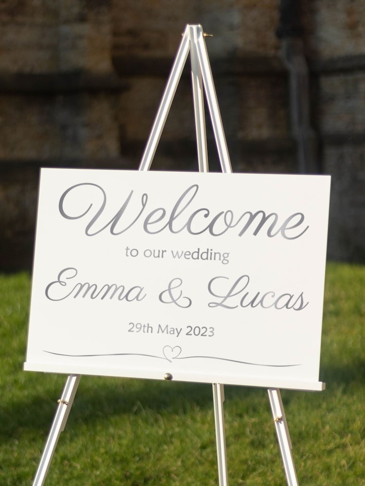 Personalised Wedding White Welcome Sign by Jonnys Sister - Image 2 of 3