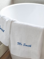 Personalised Set of His & Hers 100% Cotton Towels by Jonnys Sister - Image 4 of 5