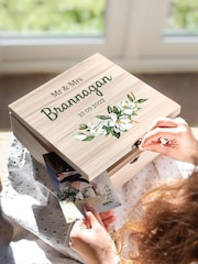 Personalised Wooden Keepsake Wedding Box by Jonnys Sister - Image 1 of 3