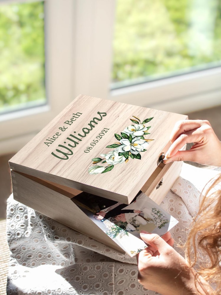 Personalised Wooden Keepsake Wedding Box by Jonnys Sister - Image 3 of 3