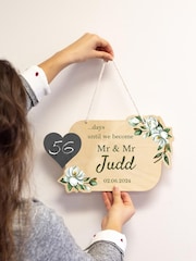 Personalised Wooden Wedding Countdown Sign by Jonnys Sister - Image 1 of 2