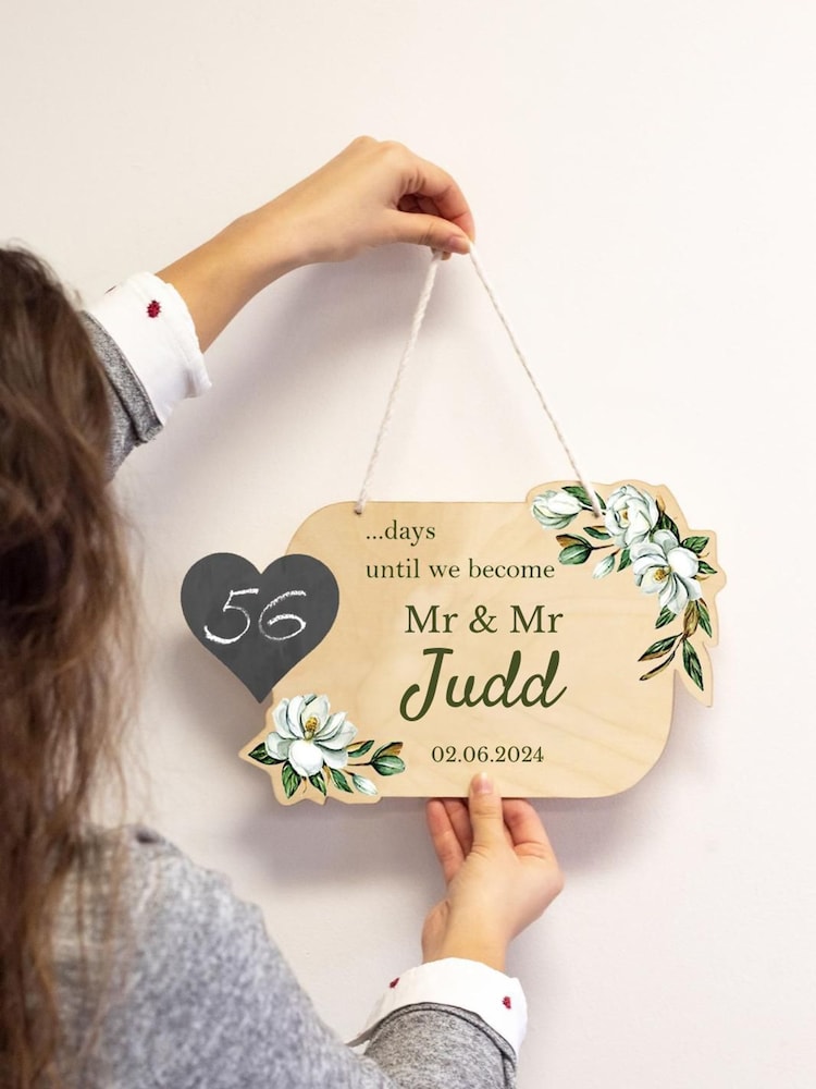 Personalised Wooden Wedding Countdown Sign by Jonnys Sister - Image 1 of 2
