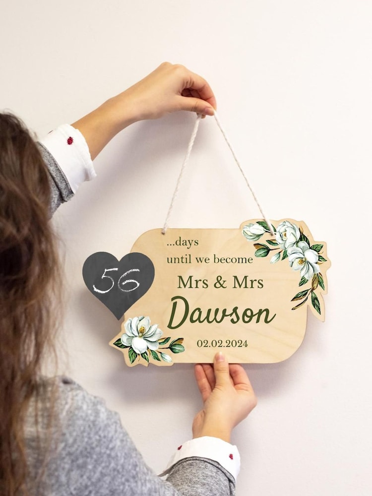 Personalised Wooden Wedding Countdown Sign by Jonnys Sister - Image 2 of 2