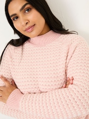 FatFace Pink Candy Stripe Knitted Crew Neck Jumper - Image 10 of 11