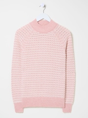FatFace Pink Candy Stripe Knitted Crew Neck Jumper - Image 11 of 11
