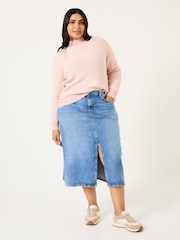 FatFace Pink Candy Stripe Knitted Crew Neck Jumper - Image 6 of 11