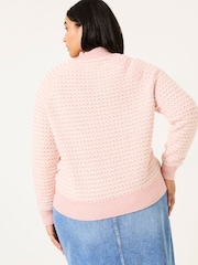 FatFace Pink Candy Stripe Knitted Crew Neck Jumper - Image 8 of 11
