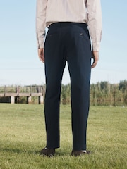 Barbour® Navy Slim Fit Seersucker Suit Trousers - Image 3 of 9