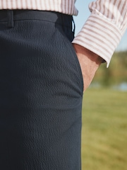 Barbour® Navy Slim Fit Seersucker Suit Trousers - Image 4 of 9