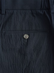 Barbour® Navy Slim Fit Seersucker Suit Trousers - Image 9 of 9