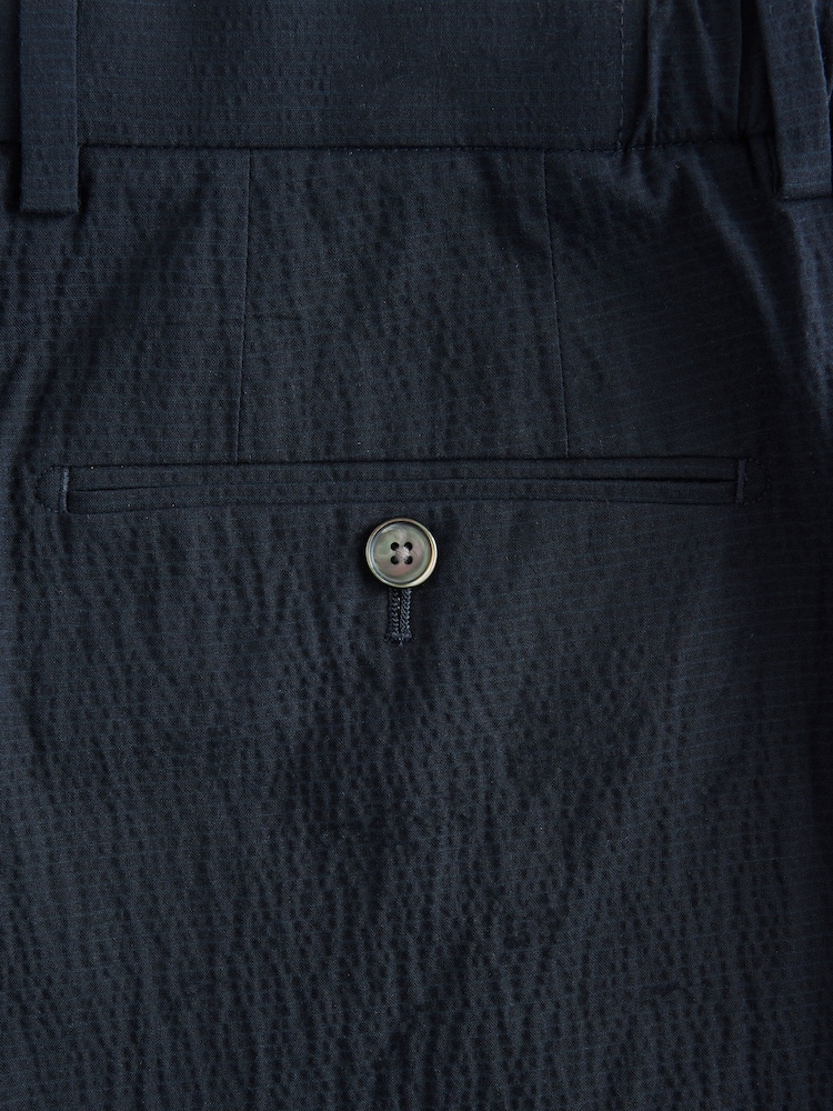 Barbour® Navy Slim Fit Seersucker Suit Trousers - Image 9 of 9