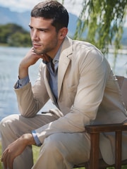 Barbour® Stone Slim Fit Herringbone Suit Jacket - Image 4 of 8
