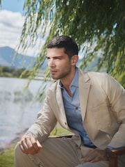 Barbour® Stone Slim Fit Herringbone Suit Jacket - Image 5 of 8
