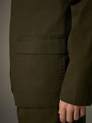 Barbour® Olive Green Slim Fit Herringbone Suit Jacket - Image 7 of 13