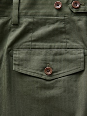 Barbour® Olive Green Slim Fit Herringbone Suit Trousers - Image 11 of 11