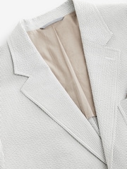 Barbour® Grey Slim Fit Striped Seersucker Suit Jacket - Image 10 of 13