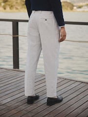 Barbour® Grey Slim Fit Striped Seersucker Suit Trousers - Image 3 of 11