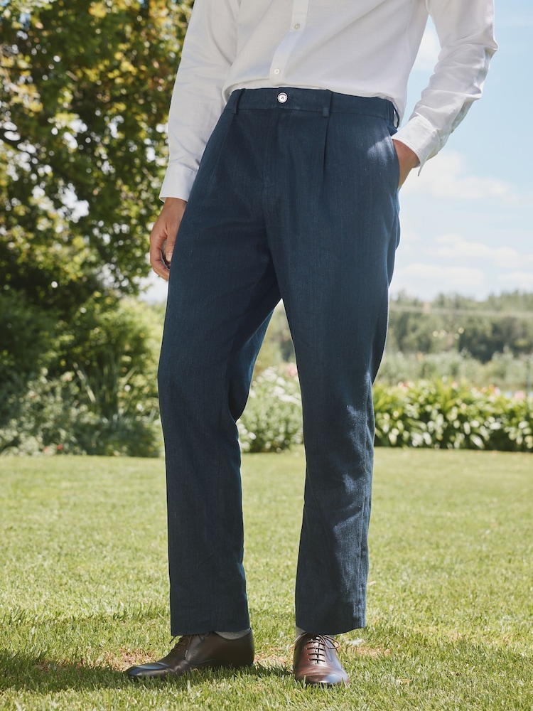 Barbour® Denim Slim Fit Suit Trousers - Image 2 of 4