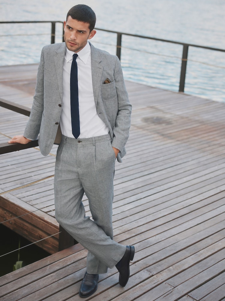 Barbour® Grey Slim Fit Texture Suit Jacket - Image 2 of 8