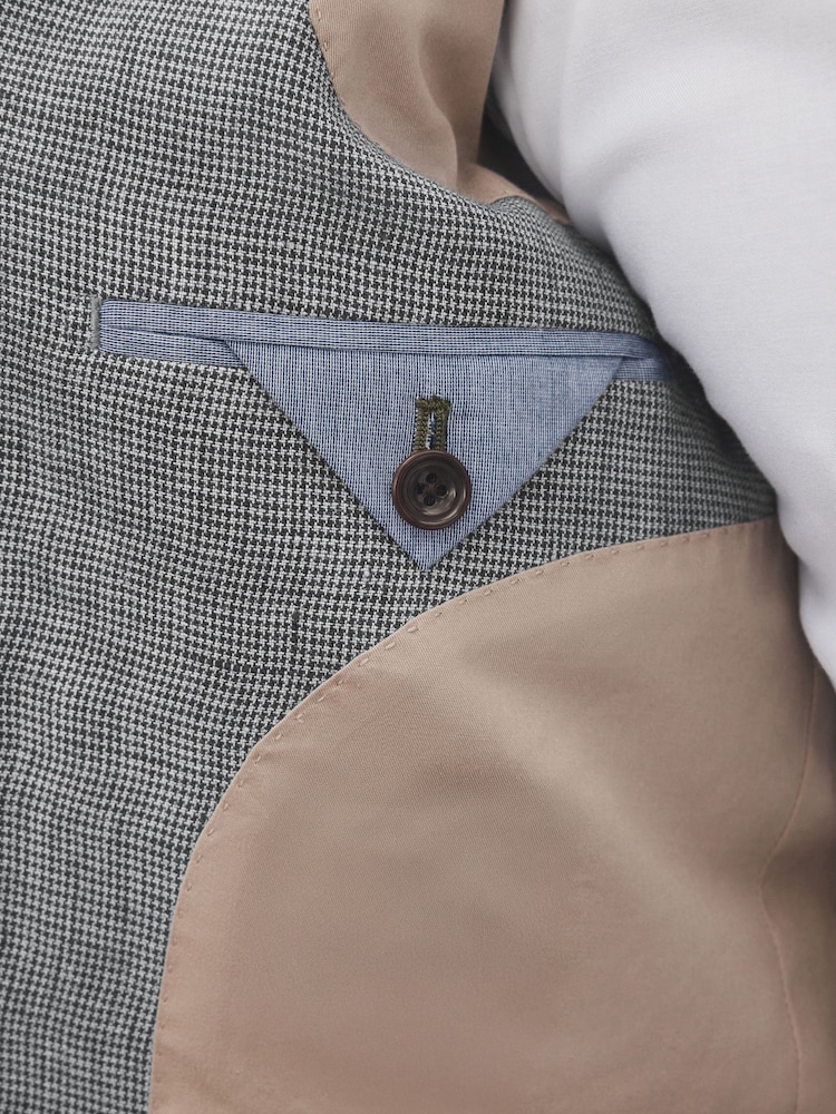 Barbour® Grey Slim Fit Texture Suit Jacket - Image 8 of 8
