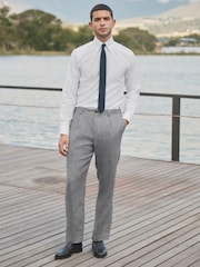 Barbour Grey Slim Fit Linen Texture Suit Trousers - Image 1 of 5