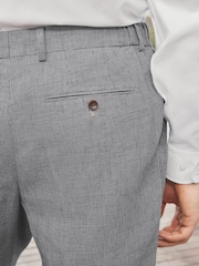 Barbour Grey Slim Fit Linen Texture Suit Trousers - Image 4 of 5