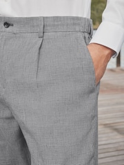 Barbour Grey Slim Fit Linen Texture Suit Trousers - Image 5 of 5