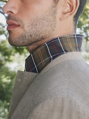 Barbour® Taupe Brown Linen Slim Fit Suit Jacket - Image 4 of 6