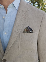Barbour® Taupe Brown Linen Slim Fit Suit Jacket - Image 5 of 6