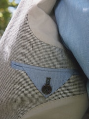 Barbour® Taupe Brown Linen Slim Fit Suit Jacket - Image 6 of 6