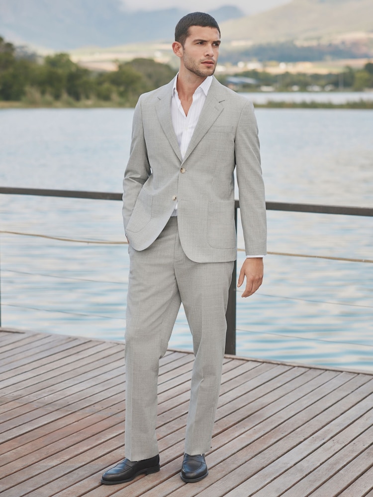 Barbour® Grey Slim Fit Wool Suit Jacket - Image 2 of 11