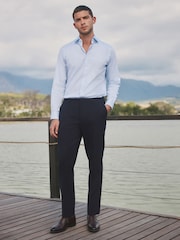 Barbour® Navy Slim Fit Wool Suit Trousers - Image 1 of 9