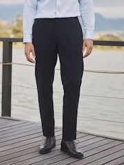 Barbour® Navy Slim Fit Wool Suit Trousers - Image 2 of 9