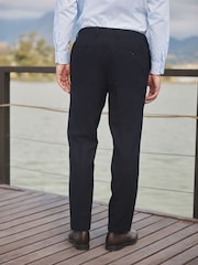 Barbour® Navy Slim Fit Wool Suit Trousers - Image 3 of 9