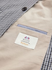 Barbour® Grey Gingham Pattern Slim Fit Suit Jacket - Image 17 of 18
