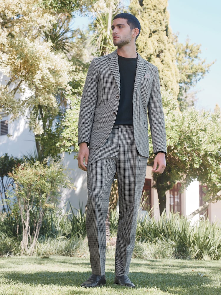 Barbour® Grey Gingham Pattern Slim Fit Suit Jacket - Image 2 of 18