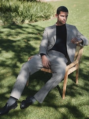 Barbour® Grey Gingham Pattern Slim Fit Suit Jacket - Image 3 of 18