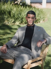 Barbour® Grey Gingham Pattern Slim Fit Suit Jacket - Image 4 of 18