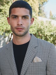 Barbour® Grey Gingham Pattern Slim Fit Suit Jacket - Image 6 of 18