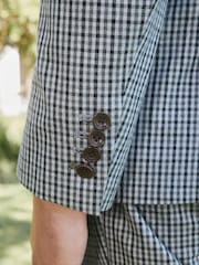 Barbour® Grey Gingham Pattern Slim Fit Suit Jacket - Image 9 of 18