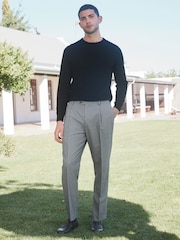 Barbour® Grey Slim Fit Gingham Pattern Suit Trousers - Image 1 of 9