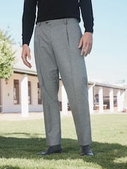 Barbour® Grey Slim Fit Gingham Pattern Suit Trousers - Image 2 of 9