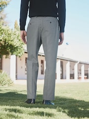 Barbour® Grey Slim Fit Gingham Pattern Suit Trousers - Image 3 of 9