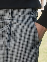 Barbour® Grey Slim Fit Gingham Pattern Suit Trousers - Image 4 of 9