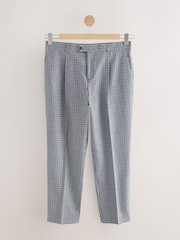 Barbour® Grey Slim Fit Gingham Pattern Suit Trousers - Image 6 of 9