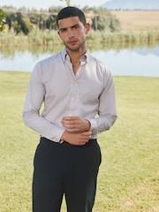 Barbour® Neutral Brown 100% Cotton Long Sleeve Oxford Shirt - Image 1 of 13